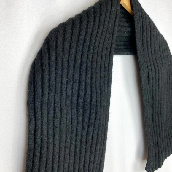 Marc O'Polo Scarf Black Rib Knit 9.5 x 50 - Picture 4 of 7